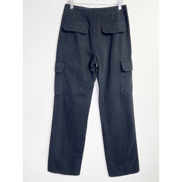 Zara High Rise Straight Leg Cargo Pants Black big pockets straight leg - Picture 4 of 9